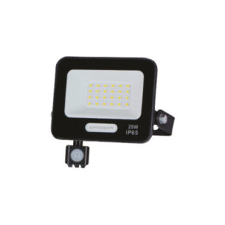 LED SMD FLOODLIGHT BLACK 20W 90lm/W AC180-265V 120° IP65 6000K + détecteur - 15cm CABLE
