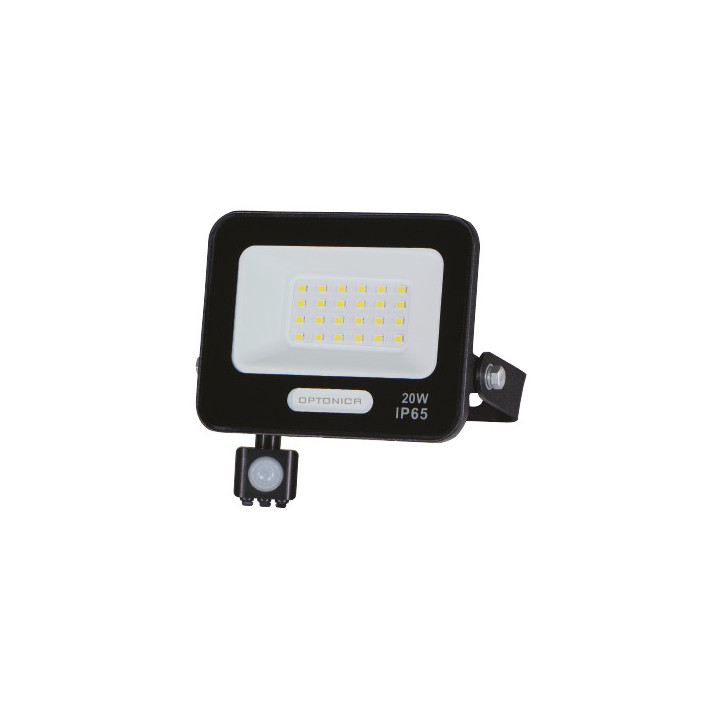 LED SMD FLOODLIGHT BLACK 20W 90lm/W AC180-265V 120° IP65 4000K + détecteur - CABLE 15cm