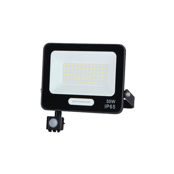 LED SMD FLOODLIGHT BLACK 50W 90lm/W AC180-265V 120° IP65 4000K + détecteur - CABLE 15cm