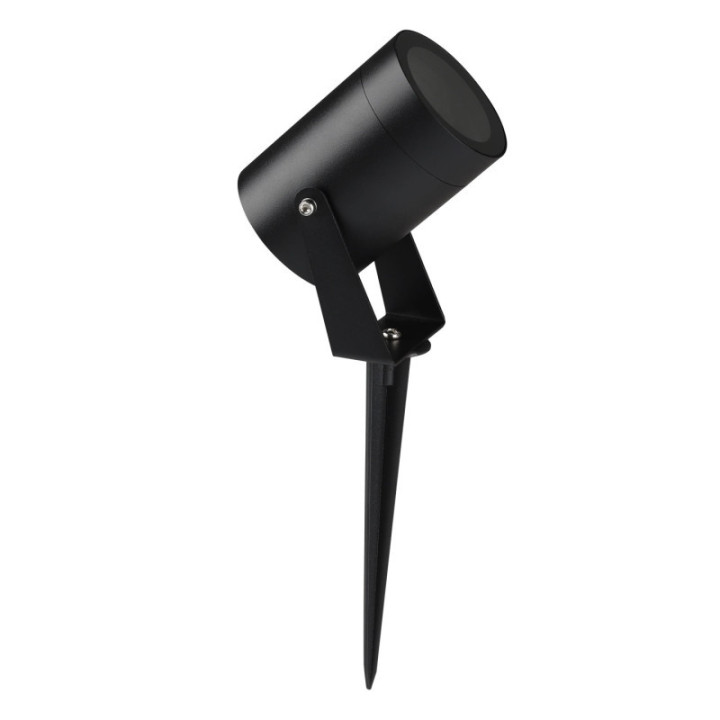 GU10 LAMPHOLDER SPIKE LIGHT ALUMINIUM BLACK BODY IP65 AC220-240V