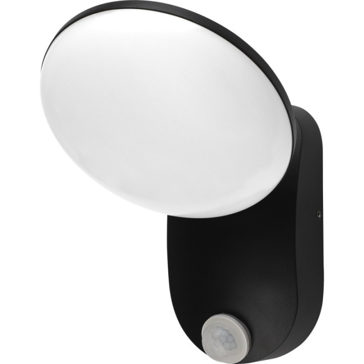 LAMPE MURALE LED ALUMINIUM 12W 1200LM BLACK BODY IP54 AC220-240V + CAPTEUR PIR