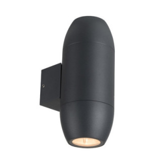LAMPE MURALE ALUMINIUM NOIR CORPS IP54 2*GU10 PRISE AC220-240V