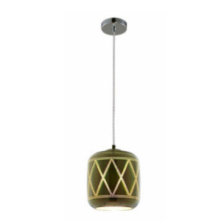 suspension VERRE 3D - RHOMBUS CHROME D200xH213mm