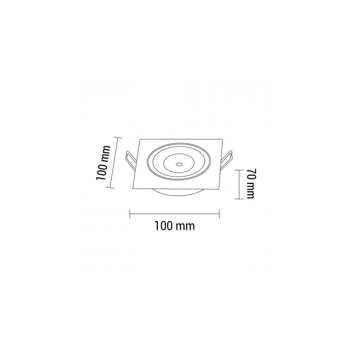 8W LED COB spot encastré CARRÉ, ORIENTABLE, 2700K