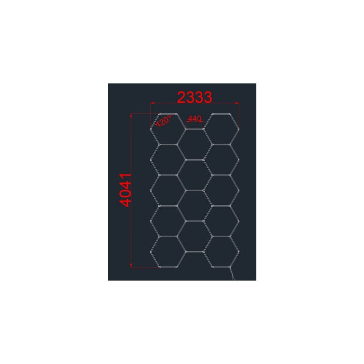 JEU DE LUMIÈRES HEXAGONALES 14HEXS 456W 120LM/W 165-265V AVEC ACCESSOIRES