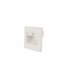 LED STEP LIGHT carré BLACK 1W 80LM/W 3000K AC220-240V IP20 WHITE + détecteur