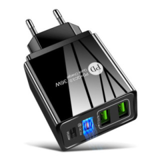 CHARGEUR RAPIDE PD+QC3.0 36W NOIR