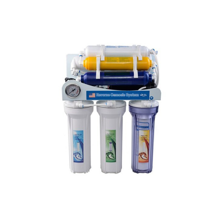 CINQ ETAPES (Famille PP/UDF/CTO/RO/T33,50R.O. Memb, Pompe 50GPD,3.2g réservoir plastique ,robinets)39*31*60CM 1SET/CTN 15/14KGS