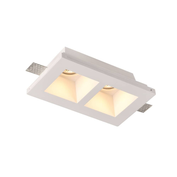 PLAFONNIER SANS GARNITURE ENCASTRÉ GYPSE CARRÉ 2*GU10-SOCKET MAX-35W