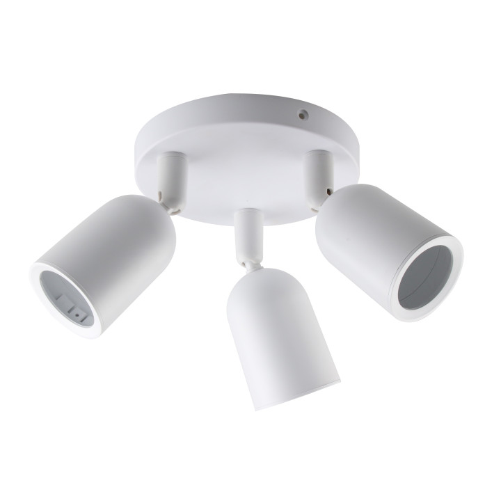 PROJECTEUR PLASTIQUE BLANC 3*GU10-SOCKET IP20 MAX-10W