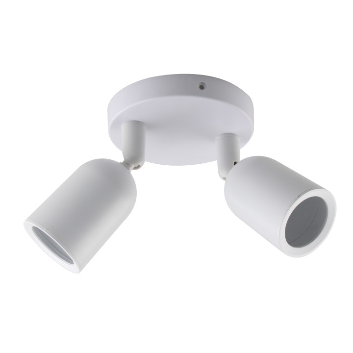 PROJECTEUR PLASTIQUE BLANC 2*GU10-SOCKET IP20 MAX-10W