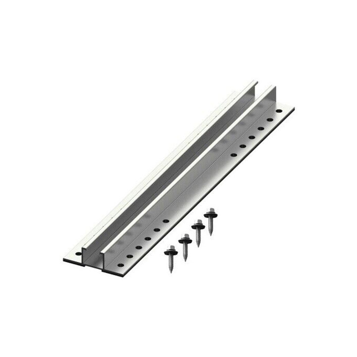 RAIL+TAPIS CAOUTCHOUC+VIS W70*H22*L380mm - ALUMINIUM