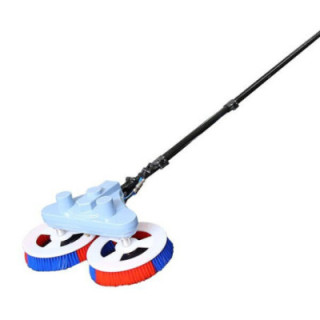 BROSSE ÉLECTRIQUE PHOTOVOLTAIQUE DOUBLE TÊTE 5.5M MANCHE EN FIBRE DE VERRE AC220V ou 110V + DC24 Supply(Battery)