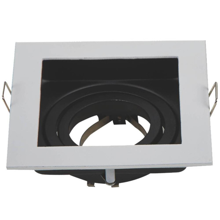 SPOT CARRÉ ALUMINIUM BLANCNOIR DOUILLE GU10 IP20 MAX-35W
