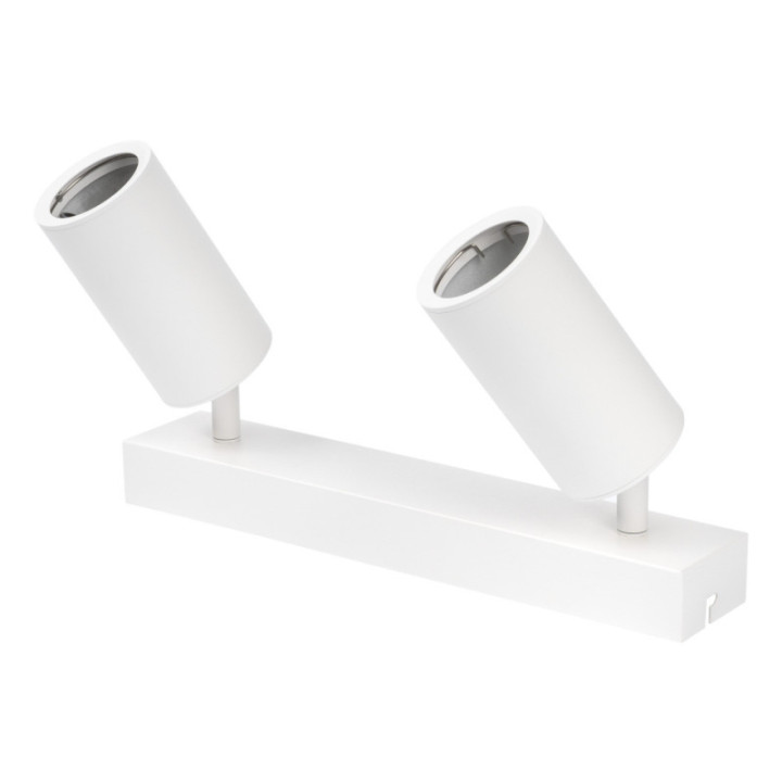 HANGING FIXTURE TWO HEADS GU10 ALUMINIUM WHITE BODY 30X6X18CM