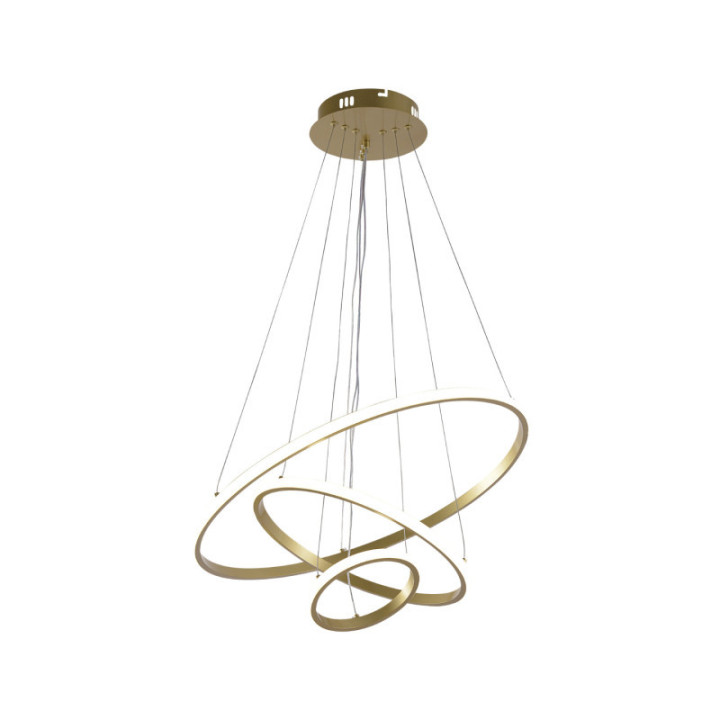 LED PENDANT LAMP 78W/4480LM BRUSHED GOLD 3000-6000K DIMMABLE + Remote Control