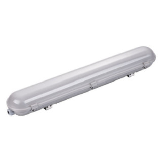 LED WATERPROOF LIGHT FIXTURE IP65 150CM 55W 100LM/W EMERGENCY 6000K - STAINLESS STEEL CLIPS WITH CONNECTOR CABLE GLAND