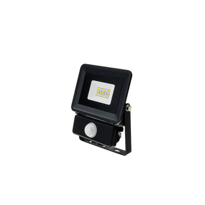 LED SMD FLOODLIGHT BLACK 10W AC170-265V 100° IP65 4500K - WITH SENSOR