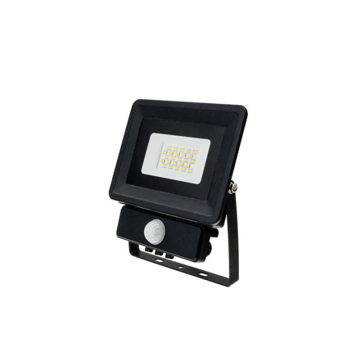 LED SMD FLOODLIGHT BLACK 20W AC170-265V 100° IP65 2700K - WITH SENSOR
