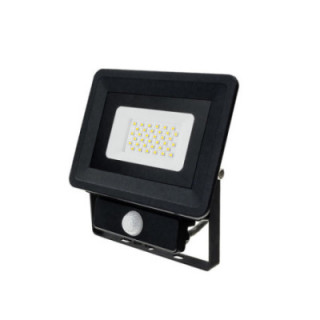 LED SMD FLOODLIGHT BLACK 30W AC170-265V 100° IP65 2700K - WITH SENSOR