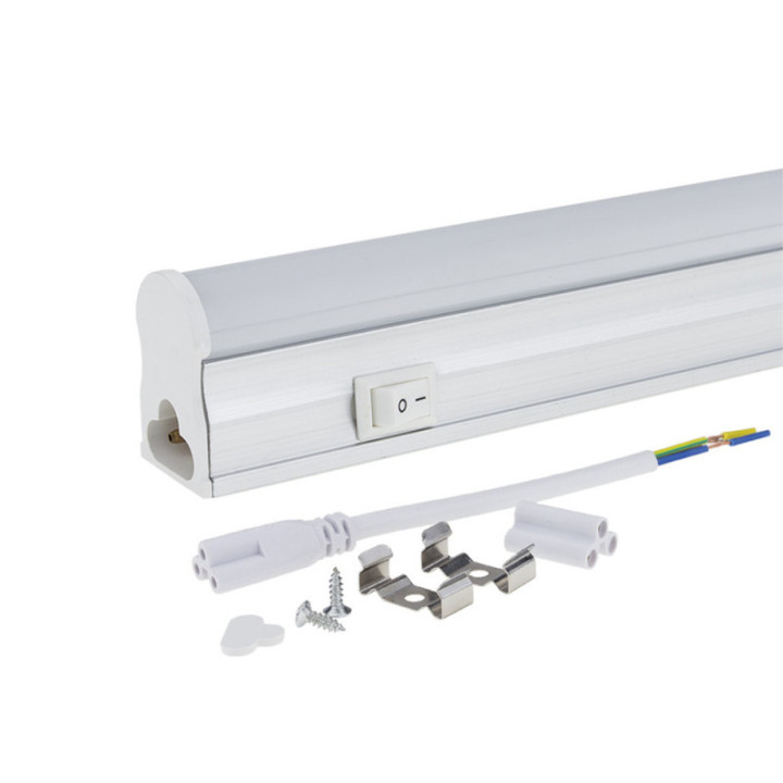 Tube LED T5 31 cm, 4 W/AC 165-265 V, dépoli 6000 K avec interrupteur