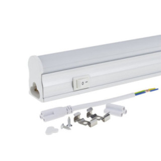 Tube LED T5 31 cm, 4 W/AC 165-265 V, dépoli 4500 K avec interrupteur