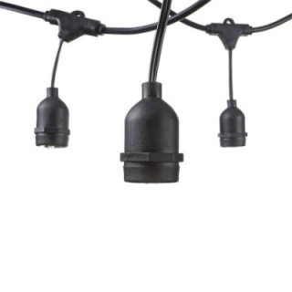 GUIRLANDE LUMINEUSE EXTÉRIEURE NOIRE 10PCSE27 IP65 6M DOUILLES SUSPENDUES