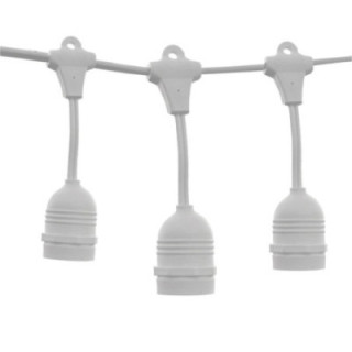 GUIRLANDE LUMINEUSE EXTÉRIEURE BLANCHE 10PCSE27 IP65 6M DOUILLES SUSPENDUES