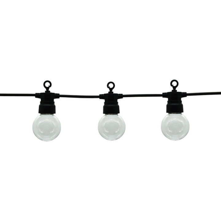 GUIRLANDE LUMINEUSE EXTÉRIEURE NOIRE AVEC AMPOULES 6000K 20PCSG45 IP65 13M