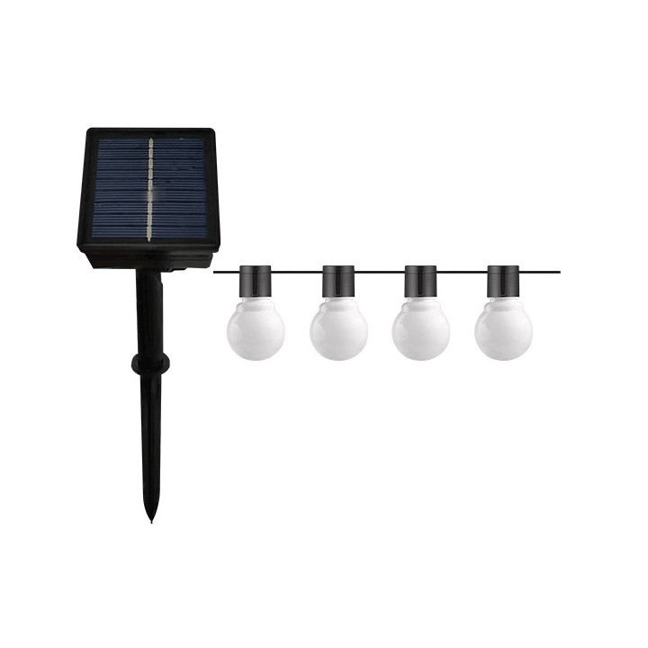 GUIRLANDE LUMINEUSE SOLAIRE 7M+2MCÂBLE DALIMENTATION 2800K 4.5V MILKY