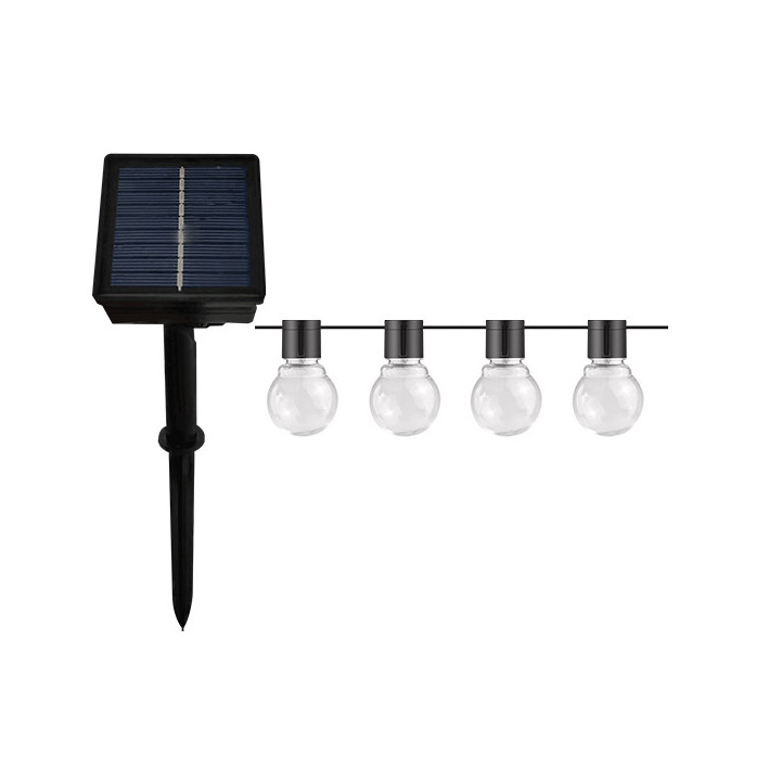GUIRLANDE LUMINEUSE SOLAIRE 7M+2MCÂBLE DALIMENTATION 2800K 4.5V CLAIR