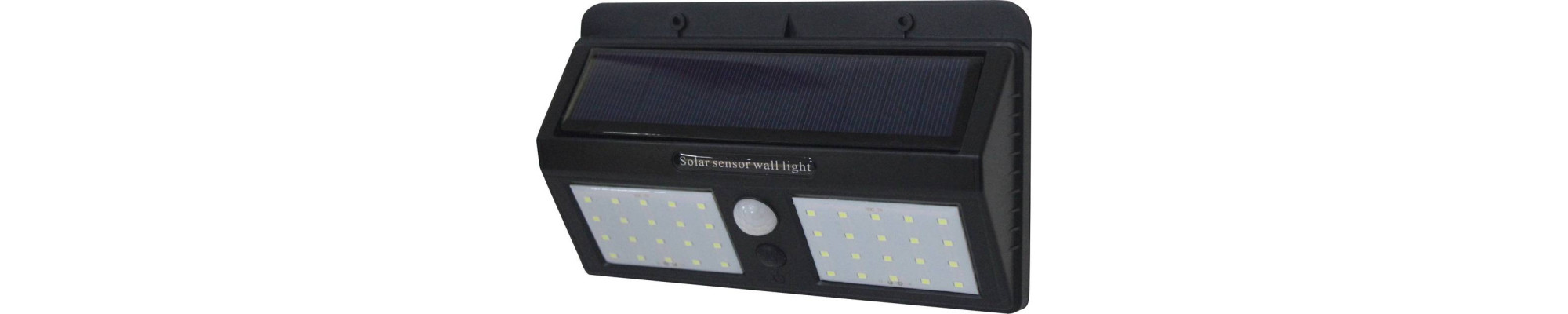 LAMPE SOLAIRE MURALE ALUMINIUM NOIR IP54 1.5W 6000K 7.4V