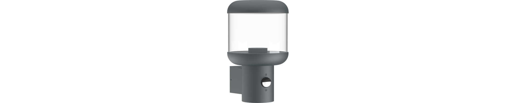 LAMPE MURALE ALUMINIUM CLAIR PC E27 SOCKET 220-240V IP54 - PIR détecteur