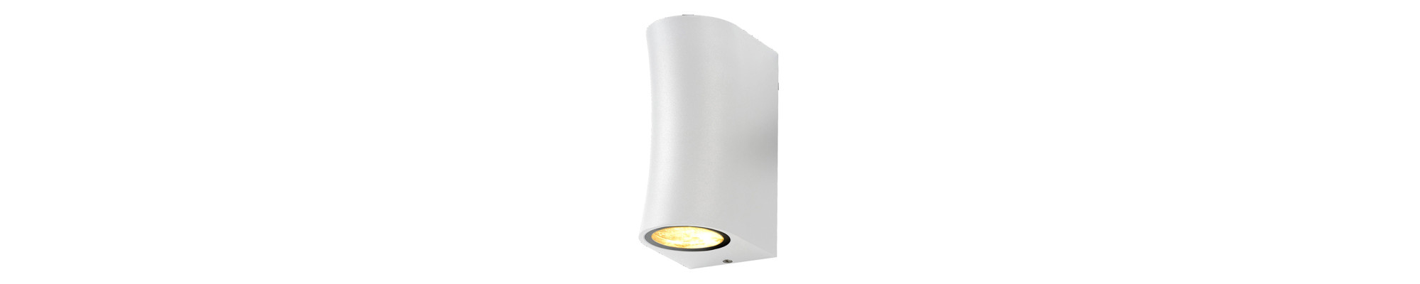 LAMPE MURALE ALUMINIUM CORPS BLANC IP44 2*GU10 PRISE AC220-240V