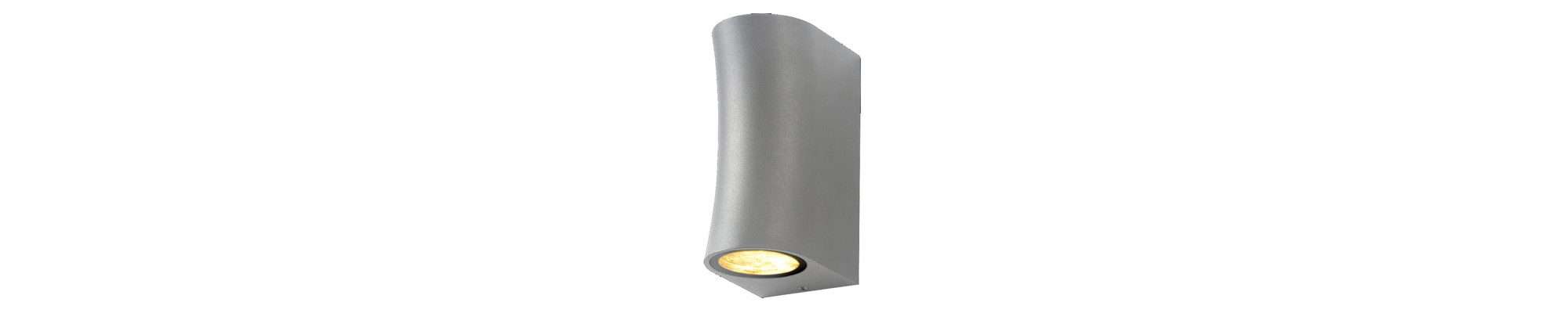 LAMPE MURALE ALUMINIUM ARGENT CORPS IP44 2*GU10 PRISE AC220-240V